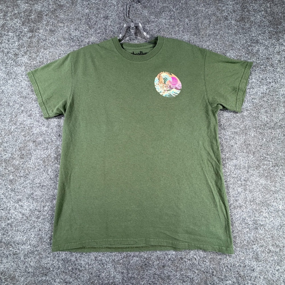 Threadless T-Shirt Men Medium Green Graphic Print Short Sleeve Crewneck Pullover